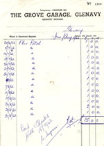 The Grove Garage, receipt dated 1962
