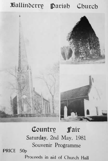 Ballinderry Parish Church Souvenir programme 2nd May 1981