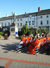 Mayor and dignitaries seated prior to the unveiling ceremony