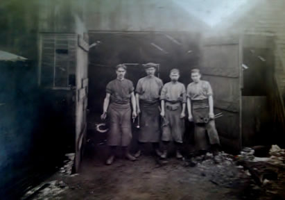 Blacksmith's shop, c1918