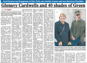 Glenavy Cardwell and 40 Shades of Green published in The Antrim Guardian, 27 November 2014