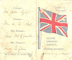 Old Unionist Membership Card