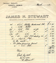 James N Stewart receipt dated 1972