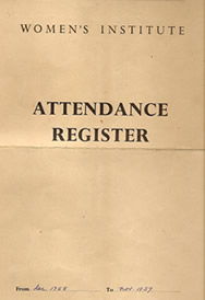 First attendance register of Glenavy's Women's Institute dated Dec 1958 to Nov 1959