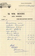 William Moore receipt dated 1967